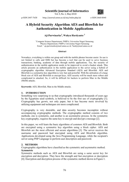 A Hybrid Security Algorithm AES and Blowfish for Authentication in Mobile Applications