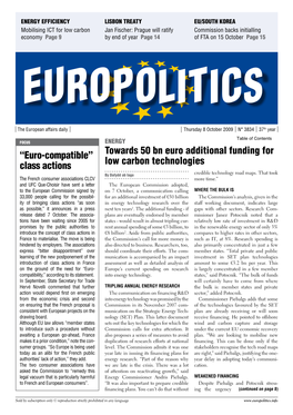 Euro-Compatible” Towards 50 Bn Euro Additional Funding for Class Actions Low Carbon Technologies by Dafydd Ab Iago Credible Technology Road Maps