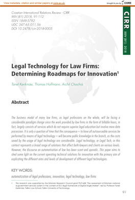 Legal Technology for Law Firms: Determining Roadmaps For