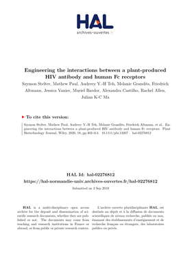 Engineering the Interactions Between a Plant-Produced HIV Antibody And