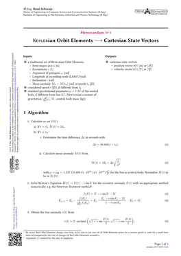 Keplerian Orbit Elements to Cartesian State Vectors