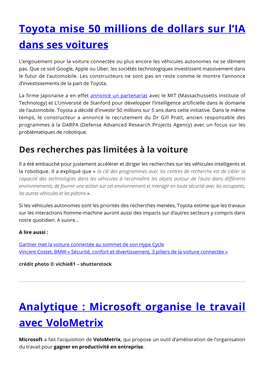 Analytique : Microsoft Organise Le Travail Avec Volometrix