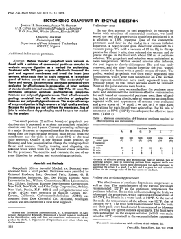 SECTIONING GRAPEFRUIT by ENZYME DIGESTION Joseph H