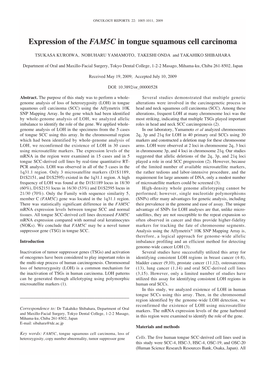 Expression of the FAM5C in Tongue Squamous Cell Carcinoma