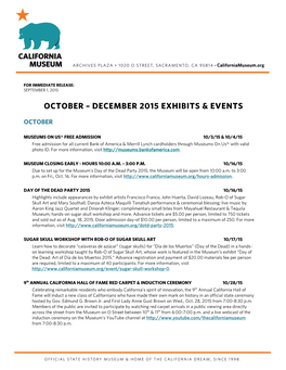 Oct-Dec Q4 2015 Exhibits & Events