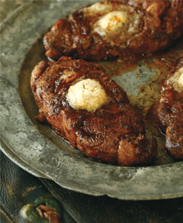 Blackened Buffalo Rib Eye with Raspberry-Chipotle Butter