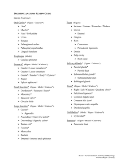 Lips* Cheeks* Hard / Soft Palate Uvula