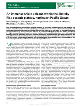 An Immense Shield Volcano Within the Shatsky Rise Oceanic Plateau, Northwest Pacific Ocean