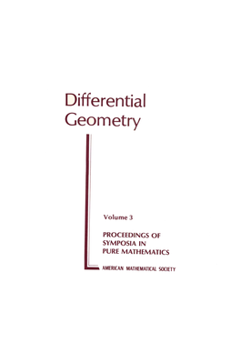 Differential Geometry, Volume