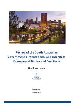 Review of the South Australian Government's International And