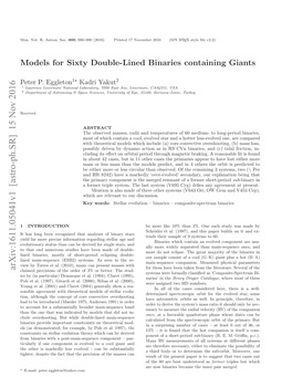 Models for Sixty Double-Lined Binaries Containing Giants