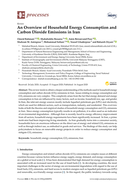 An Overview of Household Energy Consumption and Carbon Dioxide Emissions in Iran