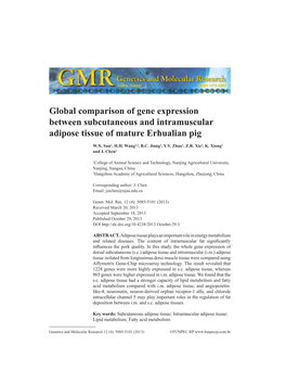 Global Comparison of Gene Expression Between Subcutaneous and Intramuscular Adipose Tissue of Mature Erhualian Pig