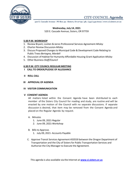 CITY COUNCIL Agenda