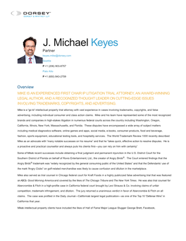 J. Michael Keyes Partner Keyes.Mike@Dorsey.Com