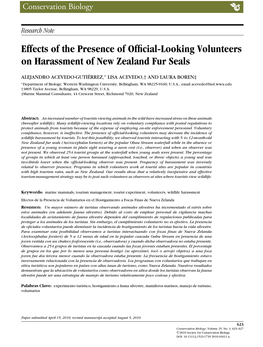 Effects of the Presence of Officiallooking Volunteers On