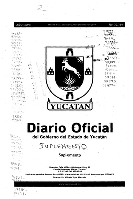 Diario Oficial Del Gobierno Del Estado De Yucatán F R 