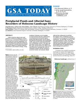 GSA TODAY • 1998 Section Meetings a Publication of the Geological Society of America Southeastern, P