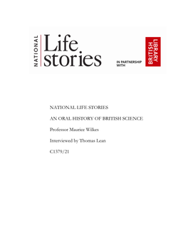 National Life Stories an Oral History of British Science