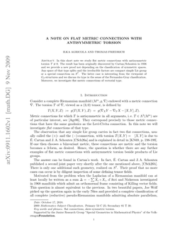 A Note on Flat Metric Connections with Antisymmetric Torsion