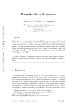 Computing Spectral Sequences (Groups, Diﬀerential Maps, and Conver- Gence Levels) of ﬁltered Complexes with Eﬀective Homology