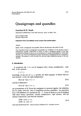 Quasigroups and Quandles