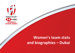 Women's Team Stats and Biographies – Dubai