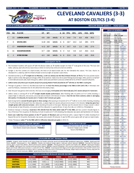 Cleveland Cavaliers (3-3) at Boston Celtics (3-4)
