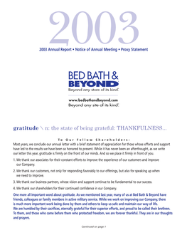 2003 Annual Report • Notice of Annual Meeting • Proxy Statement