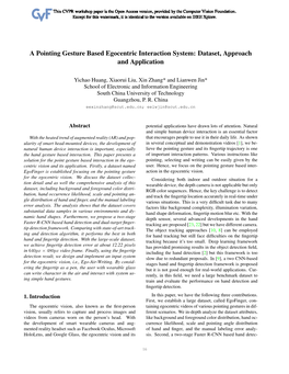 A Pointing Gesture Based Egocentric Interaction System: Dataset, Approach and Application