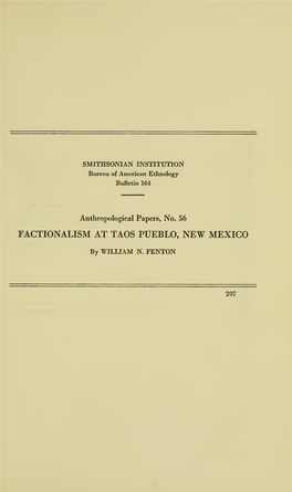 Factionalism at Taos Pueblo, New Mexico