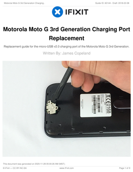 Motorola Moto G 3Rd Generation Charging Port Replacement