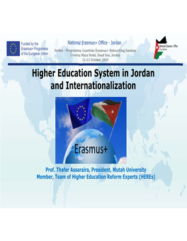 Higher Education System in Jordan and Internationalization