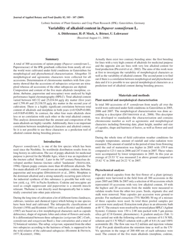 Variability of Alkaloid Content in Papaver Somniferum L. A