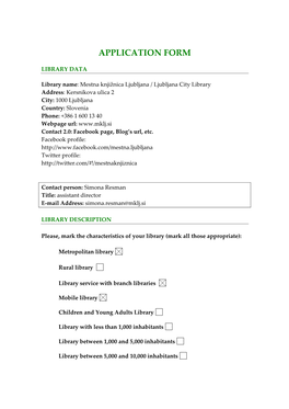 Application Form