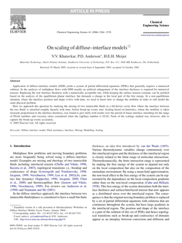 On Scaling of Diffuse–Interface Modelsଁ