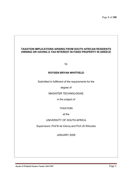 Page 1 of 188 Page 1 TAXATION IMPLICATIONS ARISING FROM