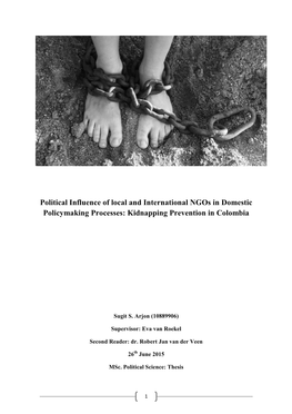 Political Influence of Local and International Ngos in Domestic Policymaking Processes: Kidnapping Prevention in Colombia