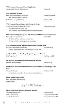 Graduates—Summer Convocation