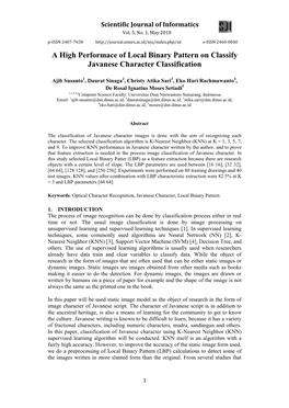 A High Performace of Local Binary Pattern on Classify Javanese Character Classification