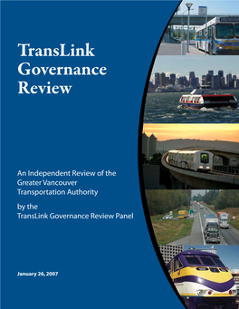Translink Governance Review Panel Report 2007