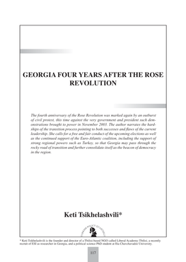 GEORGIA FOUR YEARS AFTER the ROSE REVOLUTION Keti