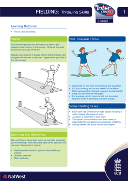 FIELDING: Throwing Skills 1