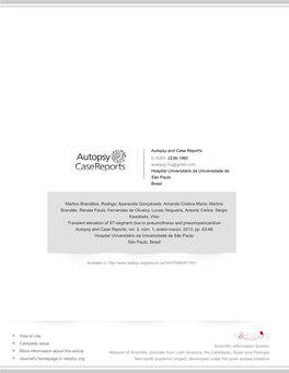 Redalyc.Transient Elevation of ST-Segment Due to Pneumothorax and Pneumopericardium