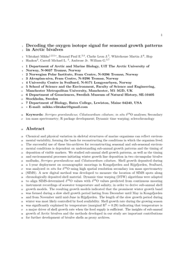 Bivalves As Indicators of Environmental Perturbations Related