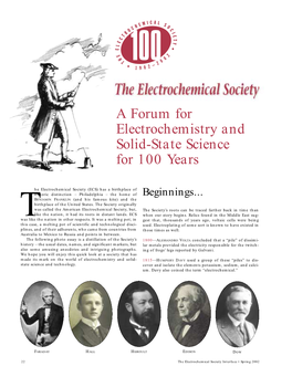A Forum for Electrochemistry and Solid-State Science for 100 Years
