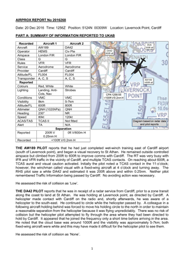 1 AIRPROX REPORT No 2016268 Date: 20 Dec 2016 Time