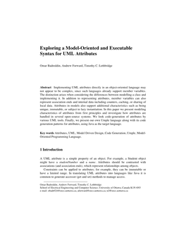 Exploring a Model-Oriented and Executable Syntax for UML Attributes