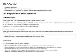 Get a Replacement Exam Certificate