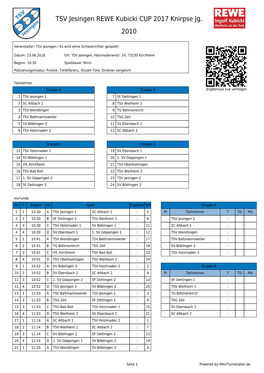 TSV Jesingen REWE Kubicki CUP 2017 Knirpse Jg. 2010